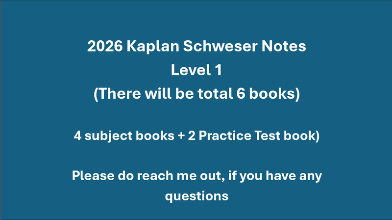 2026 CFA level 1 Exam Prepration Kaplan Schweser notes with Question Bank Latest